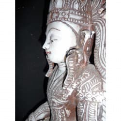 Antiker Jambupati “König” Buddha aus Alabaster – Burma, Anfang 20. Jahrhundert, 60 cm - A189