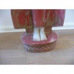 Antique Standing Shan Buddha in Alabaster with Red Pigment – Burma, c. 1900, 70 cm - A05