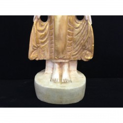 Stehender Mandalay-Buddha aus vergoldetem Alabaster – Burma, 20. Jahrhundert, 27 cm - A130