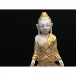 Standing Mandalay Buddha in Gilt Alabaster – Burma, 20th Century, 27 cm - A130