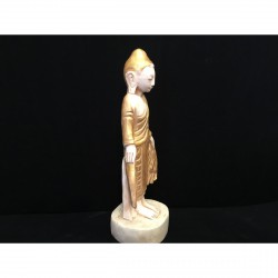 Standing Mandalay Buddha in Gilt Alabaster – Burma, 20th Century, 27 cm - A130