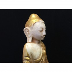 Standing Mandalay Buddha in Gilt Alabaster – Burma, 20th Century, 27 cm - A130