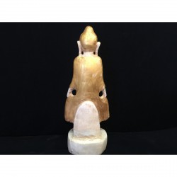 Stehender Mandalay-Buddha aus vergoldetem Alabaster – Burma, 20. Jahrhundert, 27 cm - A130