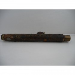 Antique Opium Pipe with Stone and Coin Inlay – India, Early 20th Century - AND100