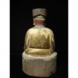 Chinese City God Figure in Wood with Yellow Tones – 19th Century - AND55