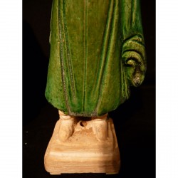 Pair of Ming Tomb Figures with Green Glaze – China, 14th–17th Century - AND54