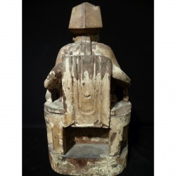 Seated Chinese City God in Wood with Original Polychromy – 19th Century - AND53