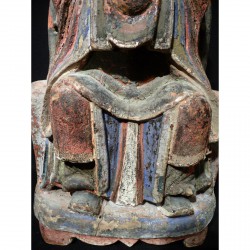Chinese City God in Wood with Prayer Cavity – Original Paint, 19th Century - AND49