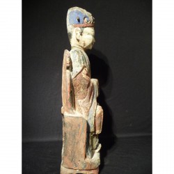 Chinese City God in Wood with Prayer Cavity – Original Paint, 19th Century - AND49
