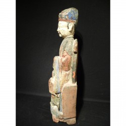 Chinese City God in Wood with Prayer Cavity – Original Paint, 19th Century - AND49