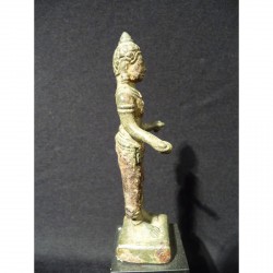 Early Khmer Bronze Figure with Fine Patina – Cambodia, 9th–12th Century - AND45