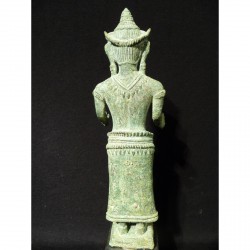 Khmer Shiva Figur aus patinierter Bronze – Kambodscha, 9.–12. Jahrhundert - AND42