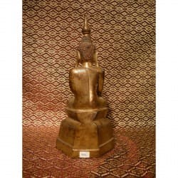 Antique Shan Buddha in Bronze on Large Throne – Burma, 18th Century, 27 cm - BR195