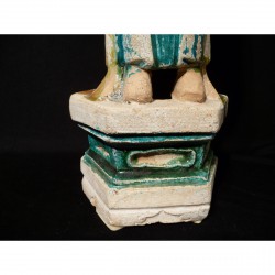 Rare Ming Tomb Figure with Bluish Glaze – China, 14th–17th Century - AND36