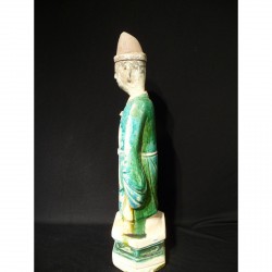 Rare Ming Tomb Figure with Bluish Glaze – China, 14th–17th Century - AND36
