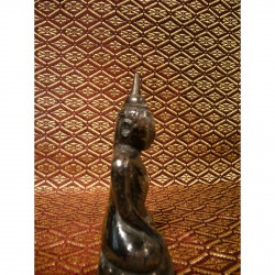 Antique Shan Buddha in Silver with Wooden Core – Burma, Late 19th Century, 11 cm - S5