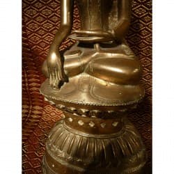 Antique Shan Buddha in Silver Bronze – Burma, 18th Century, 43 cm - BR196