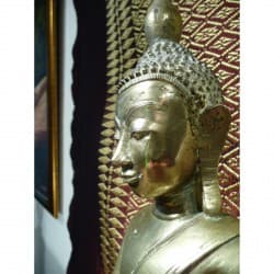 Antiker Shan-Buddha aus Silberbronze – Burma, 18. Jahrhundert, 43 cm - BR196