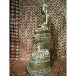 Antique Shan Buddha in Silver Bronze – Burma, 18th Century, 43 cm - BR196