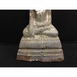 Antique Shan Buddha in Silver with Wooden Core – Burma, 19th Century, 10 cm - S10