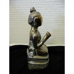 Seltene burmesische Silberfigur mit vergoldetem Gesicht – 19. Jahrhundert - AND101