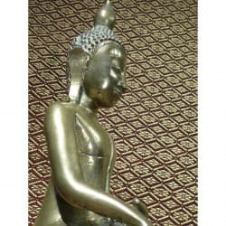 Antiker Shan-Buddha aus Silberbronze – Burma, 18. Jahrhundert, 43 cm - BR196