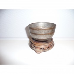 Antike Bronzeschale mit Zinnauflage – Burma, Anfang 20. Jahrhundert - AND118