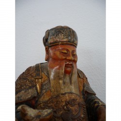 Chinese City God in Wood with Original Paint and Prayer Cavity – 19th Century - AND14