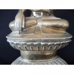 Großer antiker Awa-Buddha aus Silberbronze – Burma, 18. Jahrhundert, 49 cm - BR201