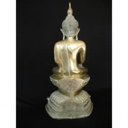 Large Antique Awa Buddha in Silver Bronze – Burma, 18th Century, 49 cm - BR201