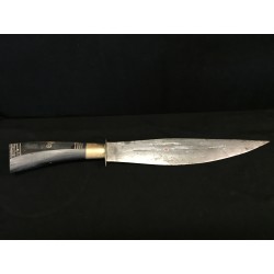 Large Burmese Knife in Steel and Bone with Leather Sheath – 20th Century - AND223
