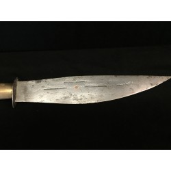 Großes burmesisches Messer aus Stahl und Bein mit Lederscheide – 20. Jahrhundert - AND223