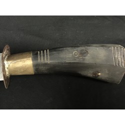 Large Burmese Knife in Steel and Bone with Leather Sheath – 20th Century - AND223