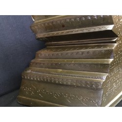 Rare Shan Buddha in Bronze with Inscription and Inlaid Stones – Burma, 1876, 34 cm - BR218