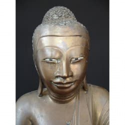 Antique Mandalay Buddha in Bronze with Inscription – Burma, 19th Century, 39 cm - BR203