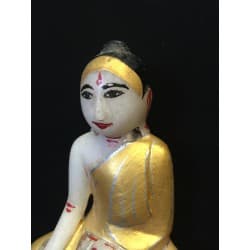 Antique Mandalay Buddha in Gilt Alabaster – Burma, 19th Century, 18 cm - A149
