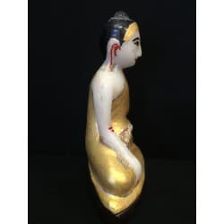 Antique Mandalay Buddha in Gilt Alabaster – Burma, 19th Century, 18 cm - A149