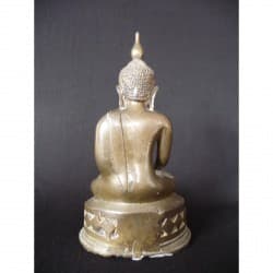 Antiker Awa-Buddha aus Silberbronze mit einzigartigem Thron – Burma, 17.–18. Jahrhundert, 26 cm - BR204