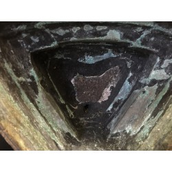 Großer Shan-Buddha aus Bronze mit schöner brauner Patina – Burma, 18. Jahrhundert, 44 cm - BR227