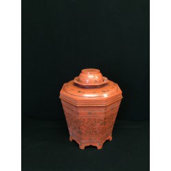 Decorated Bamboo and Lacquer Food Container with Elephants - boxes - 7