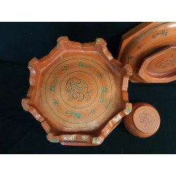 Decorated Bamboo and Lacquer Food Container with Elephants - boxes - 7
