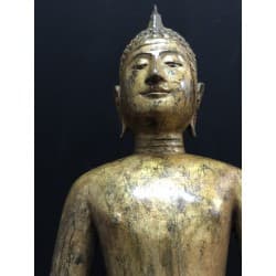 Antique Standing Buddha in Wood – Laos, 19th Century, 80 cm - T135