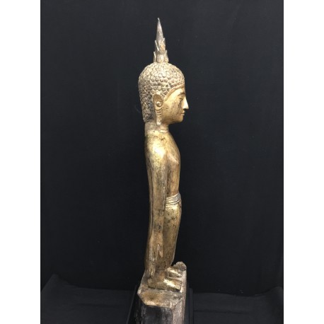 Antik Buddha træ Laos – 80 cm | Stående figur