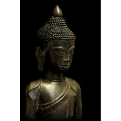 Großer seltener Awa-Buddha aus Bronze „Heilender Lehrer“ – Burma, 18. Jahrhundert, 56 cm - BR236