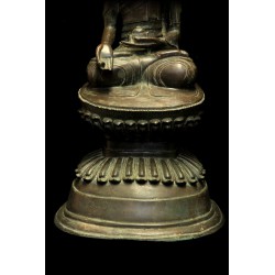 Large Rare Awa Buddha in Bronze “Healing Teacher” (Bhaisajyaguru) – Burma, 18th Century, 56 cm - BR236