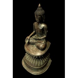Large Rare Awa Buddha in Bronze “Healing Teacher” (Bhaisajyaguru) – Burma, 18th Century, 56 cm - BR236