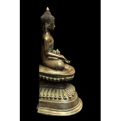 Großer seltener Awa-Buddha aus Bronze „Heilender Lehrer“ – Burma, 18. Jahrhundert, 56 cm - BR236