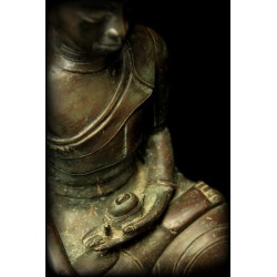 Großer seltener Awa-Buddha aus Bronze „Heilender Lehrer“ – Burma, 18. Jahrhundert, 56 cm - BR236