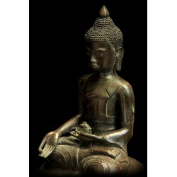 Large Rare Awa Buddha in Bronze “Healing Teacher” (Bhaisajyaguru) – Burma, 18th Century, 56 cm - BR236