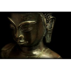 Großer seltener Awa-Buddha aus Bronze „Heilender Lehrer“ – Burma, 18. Jahrhundert, 56 cm - BR236